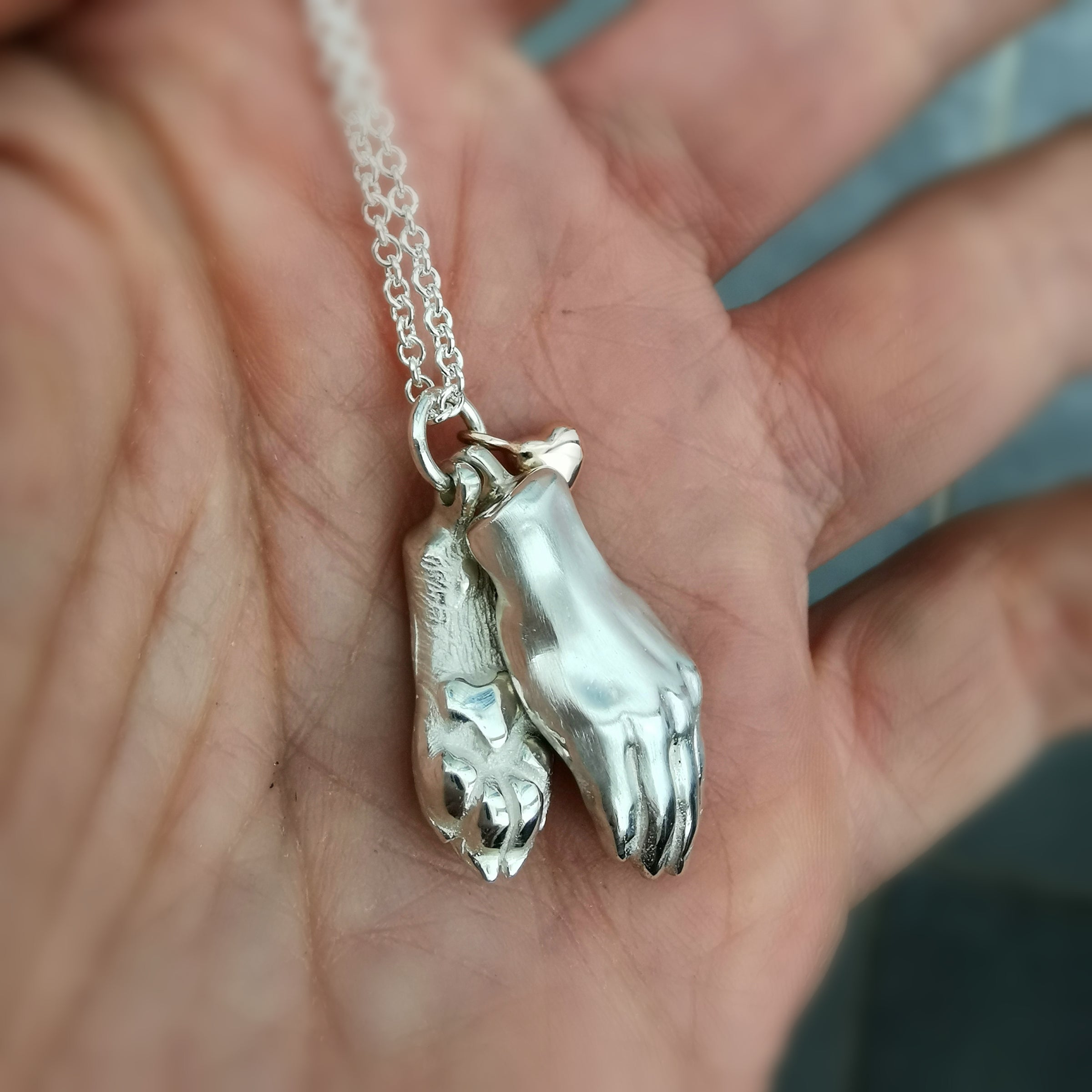 Dog Paw and Hand Necklace - Jana Reinhardt Ltd