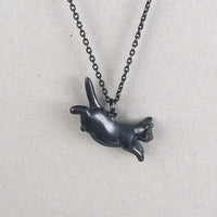 Limited Edition Leaping Black Cat Necklace