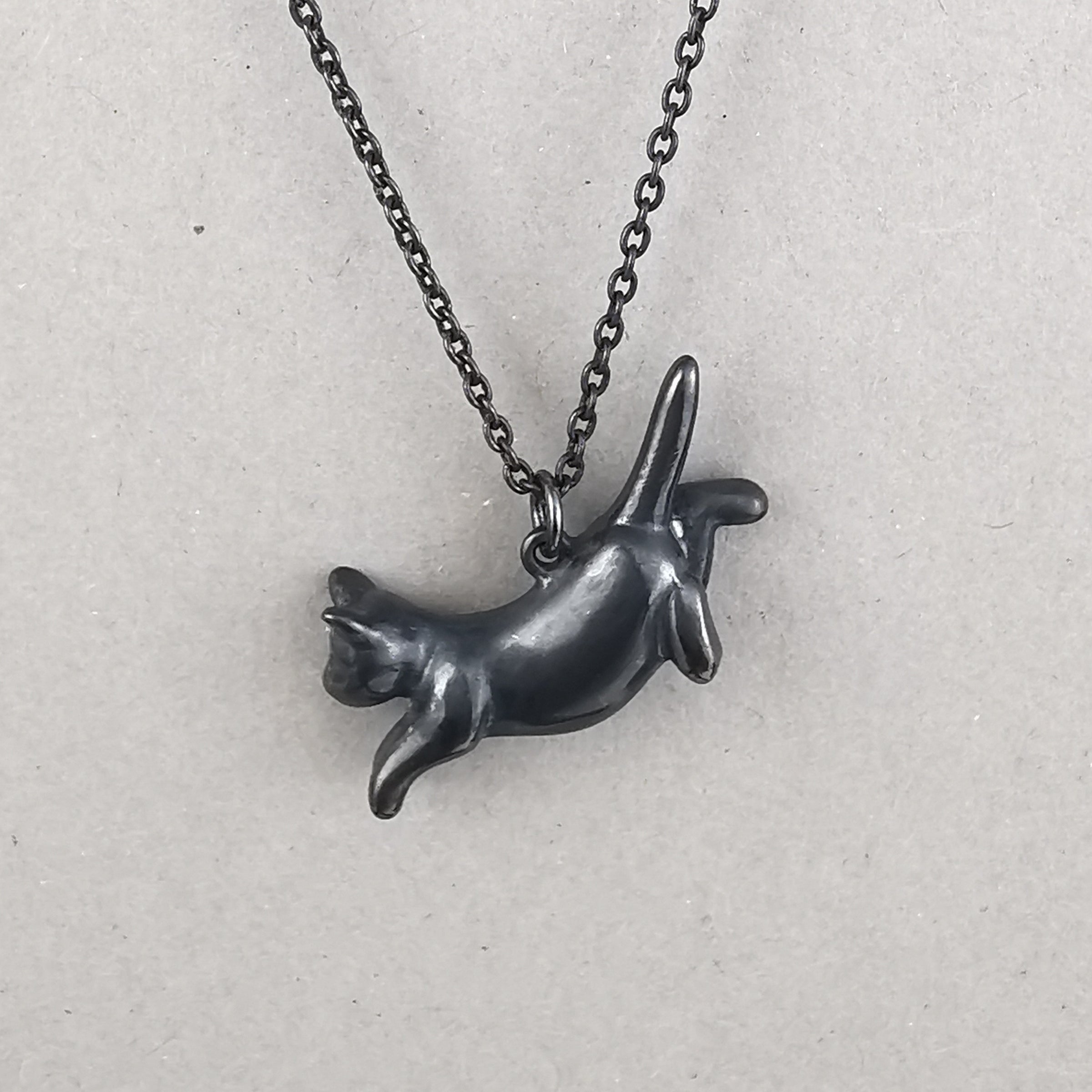 Limited Edition Leaping Black Cat Necklace