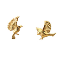 SALE Mismatched Garden Birds Studs 9ct Gold