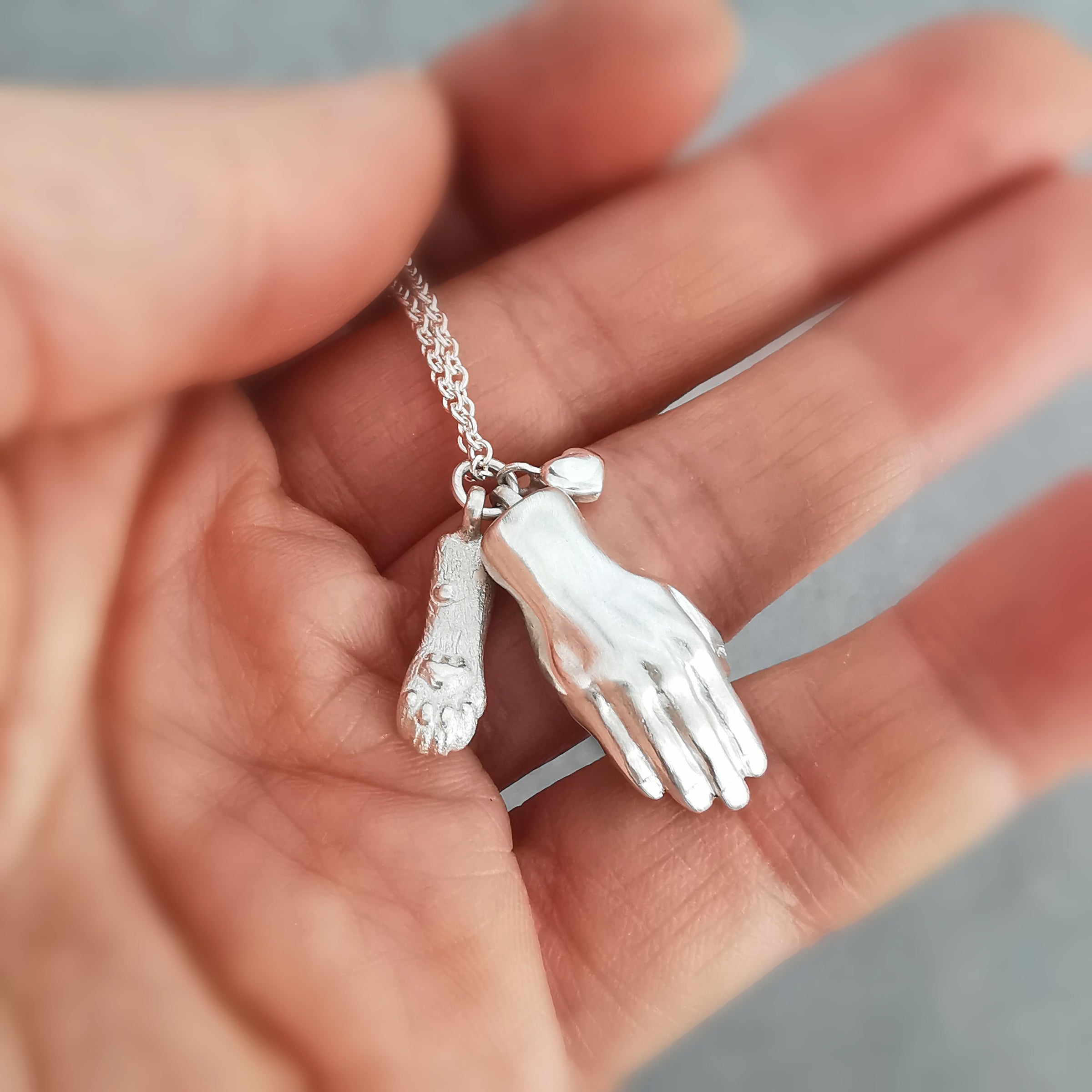 Cat Paw and Hand Necklace - Jana Reinhardt Ltd