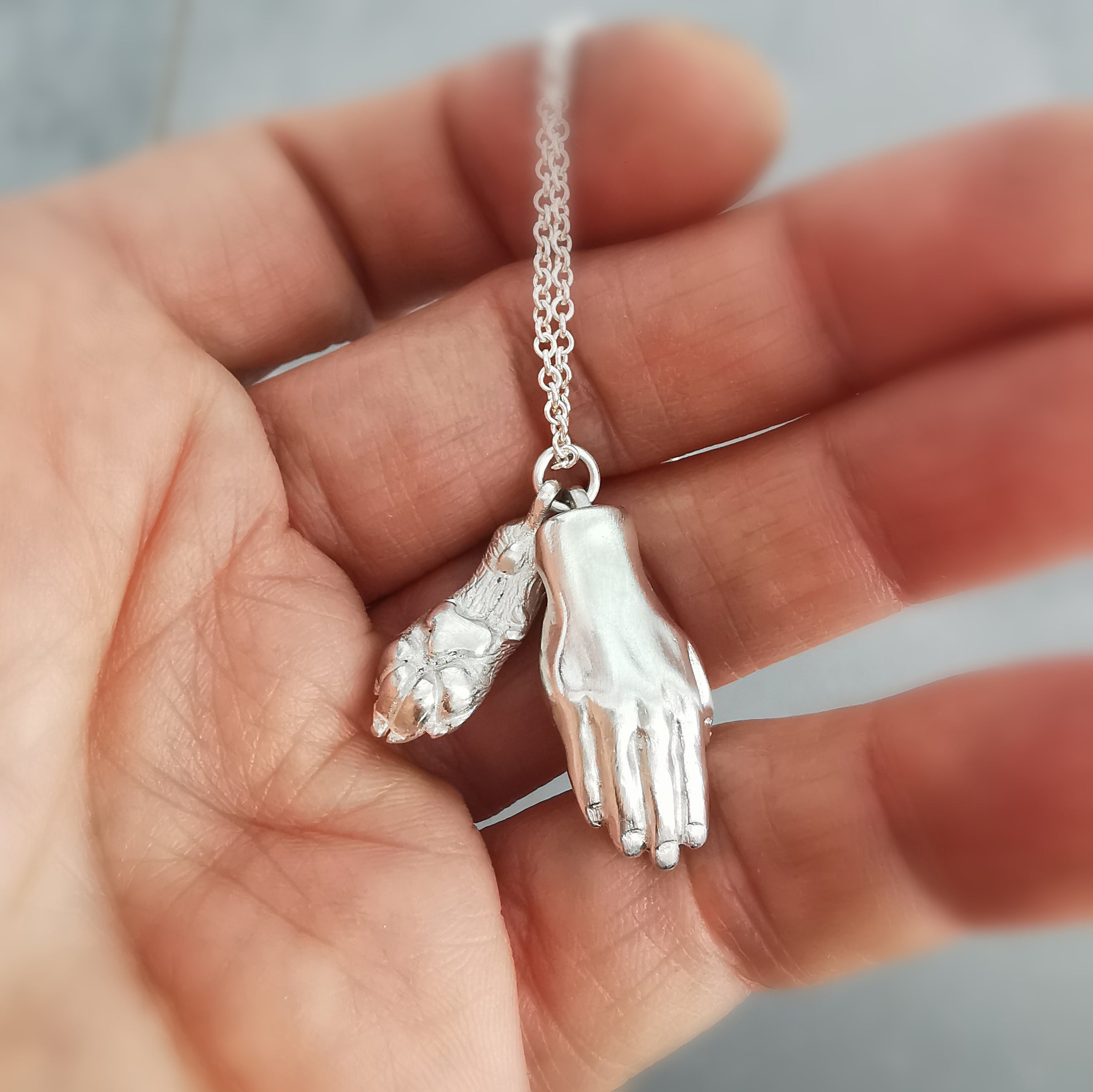 Dog Paw and Hand Necklace - Jana Reinhardt Ltd