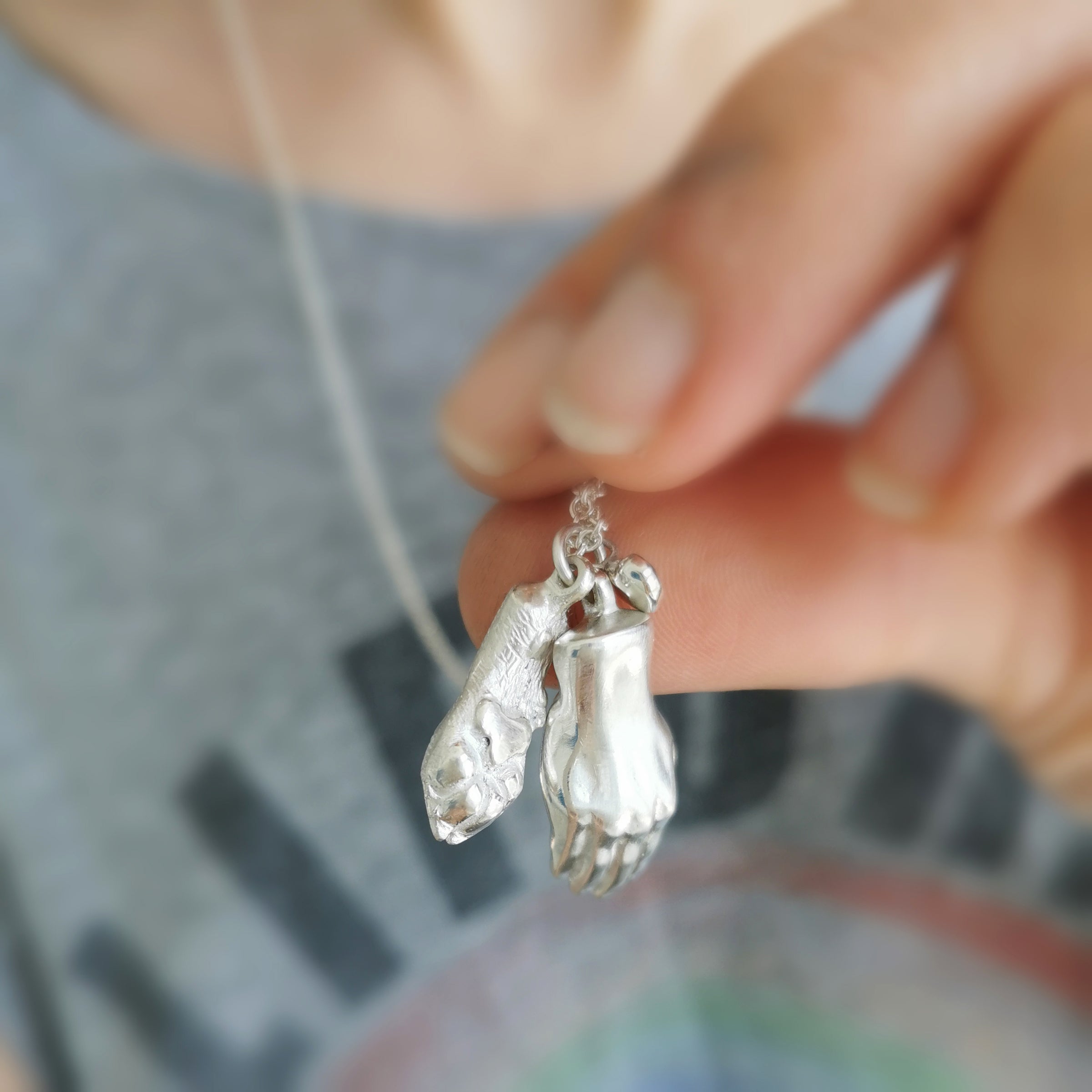 Dog Paw and Hand Necklace - Jana Reinhardt Ltd