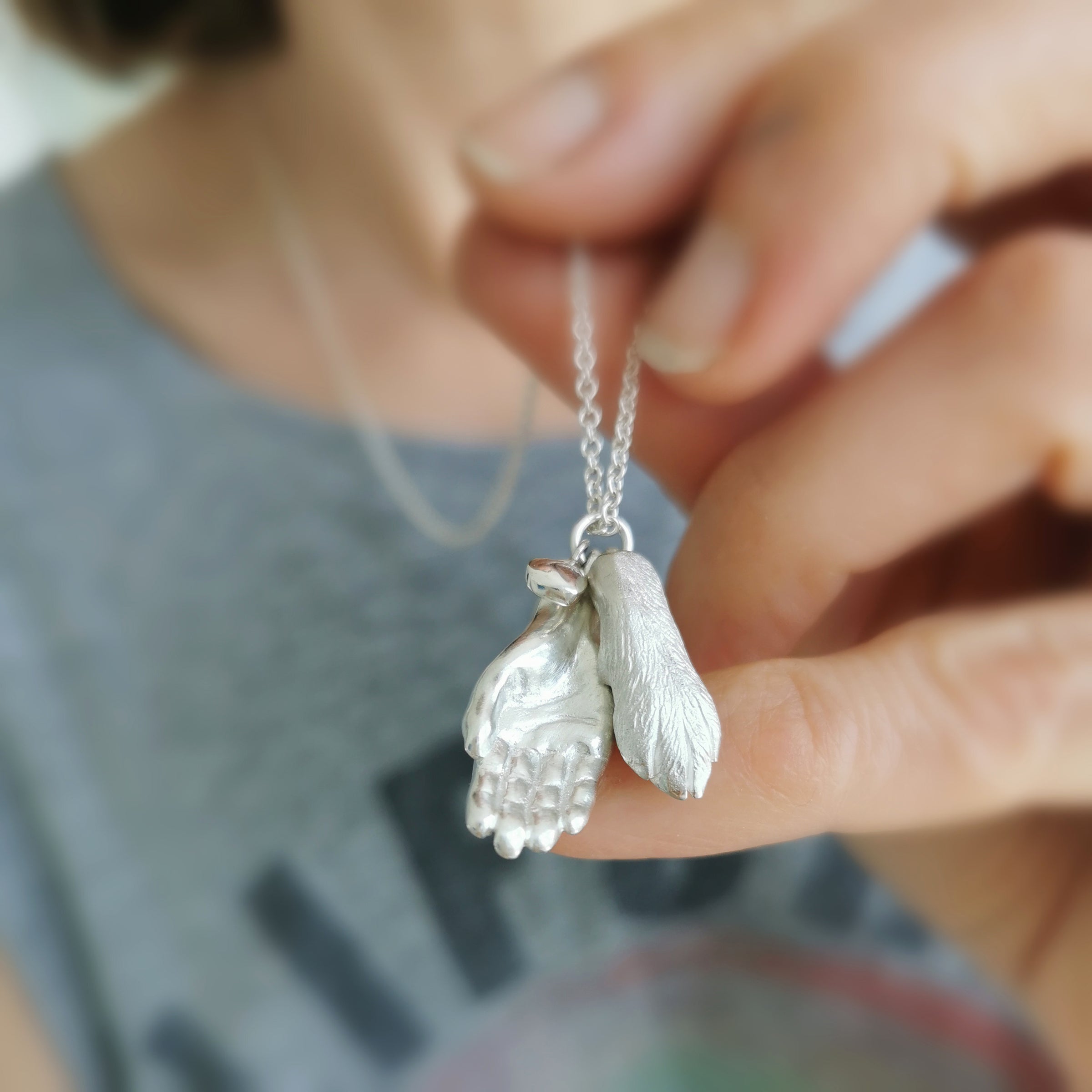 Dog Paw and Hand Necklace - Jana Reinhardt Ltd