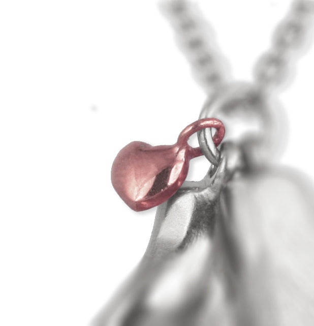 18ct Red Gold Heart for Paw Necklace