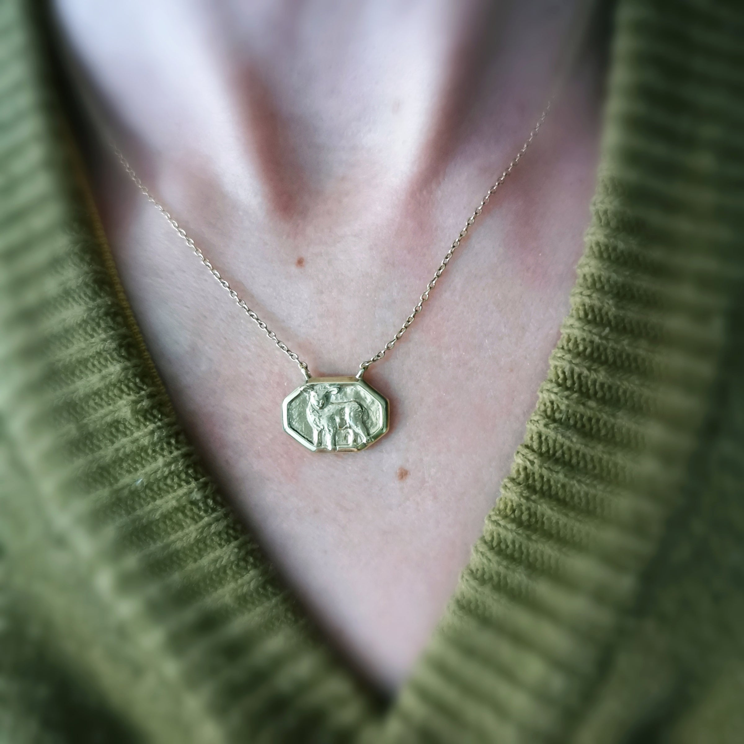 SAMPLE SALE Vintage Lamb Tile Necklace - Jana Reinhardt Ltd