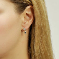 Cat Stud Earrings with blue topaz - Jana Reinhardt Ltd