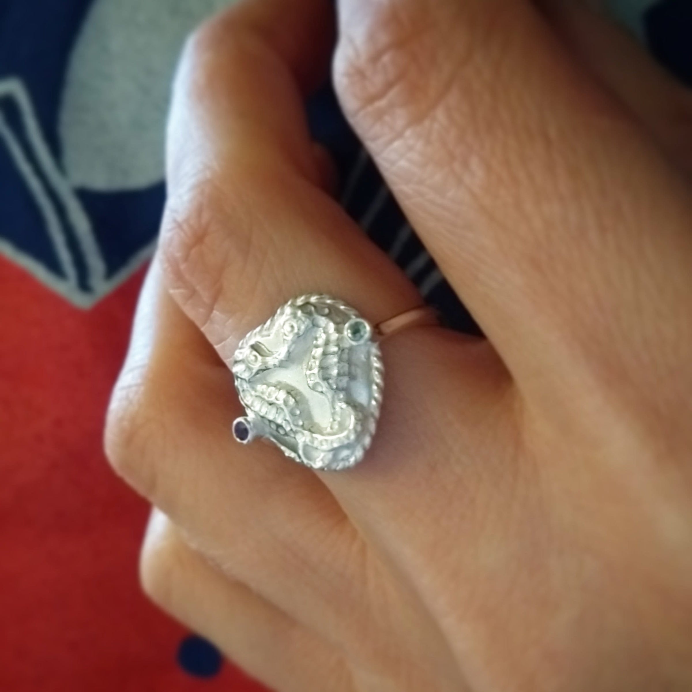 Seahorse Ring with Birthstones - Jana Reinhardt Ltd