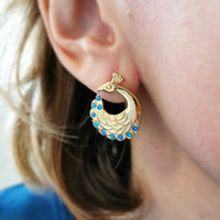 Peacock Earrings with cultured Opals - Jana Reinhardt Ltd