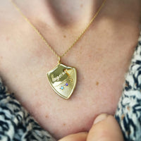 SALE gold plated Family Crest Pendant with Birthstones - Jana Reinhardt Ltd