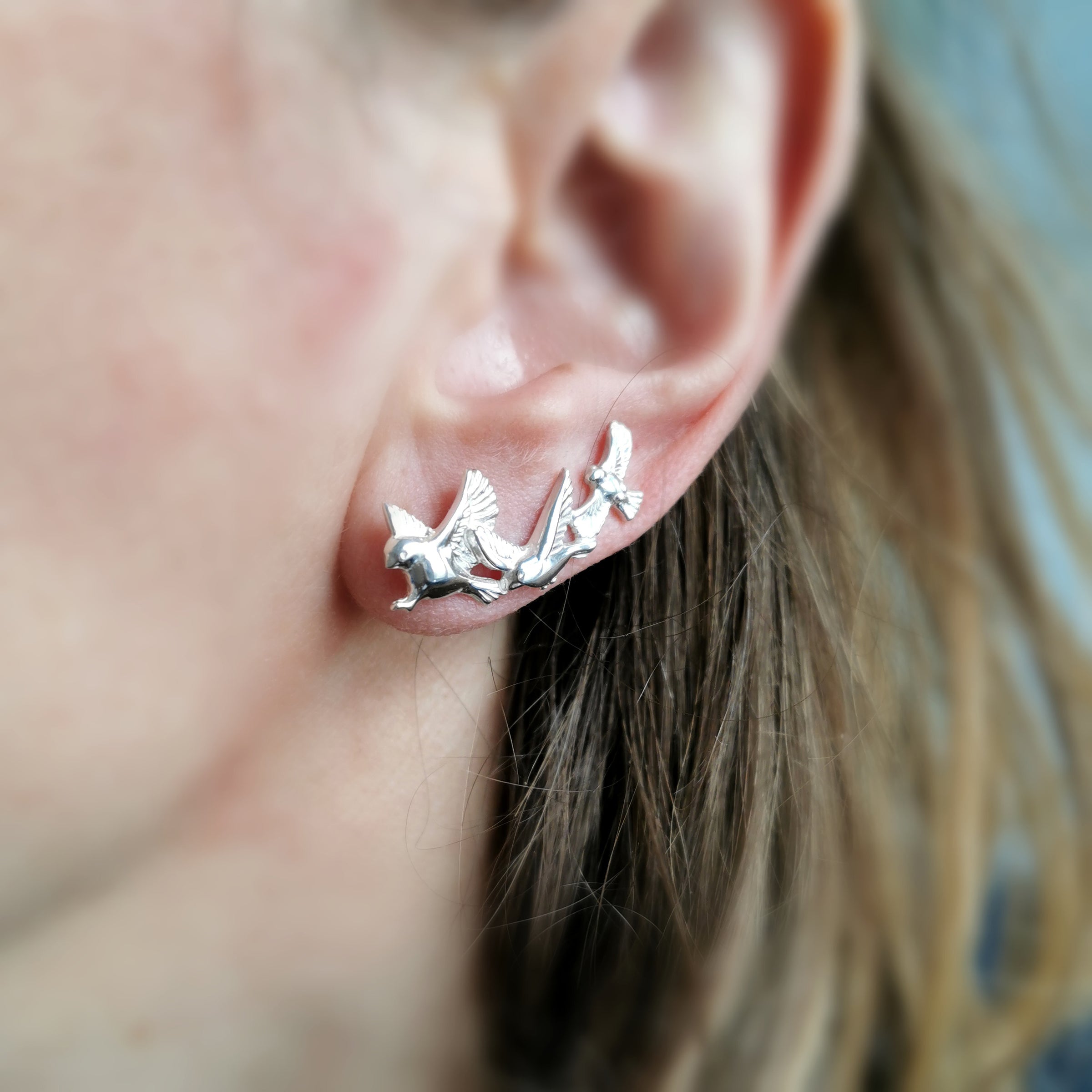 Garden Birds Ear Climbers - Jana Reinhardt Ltd