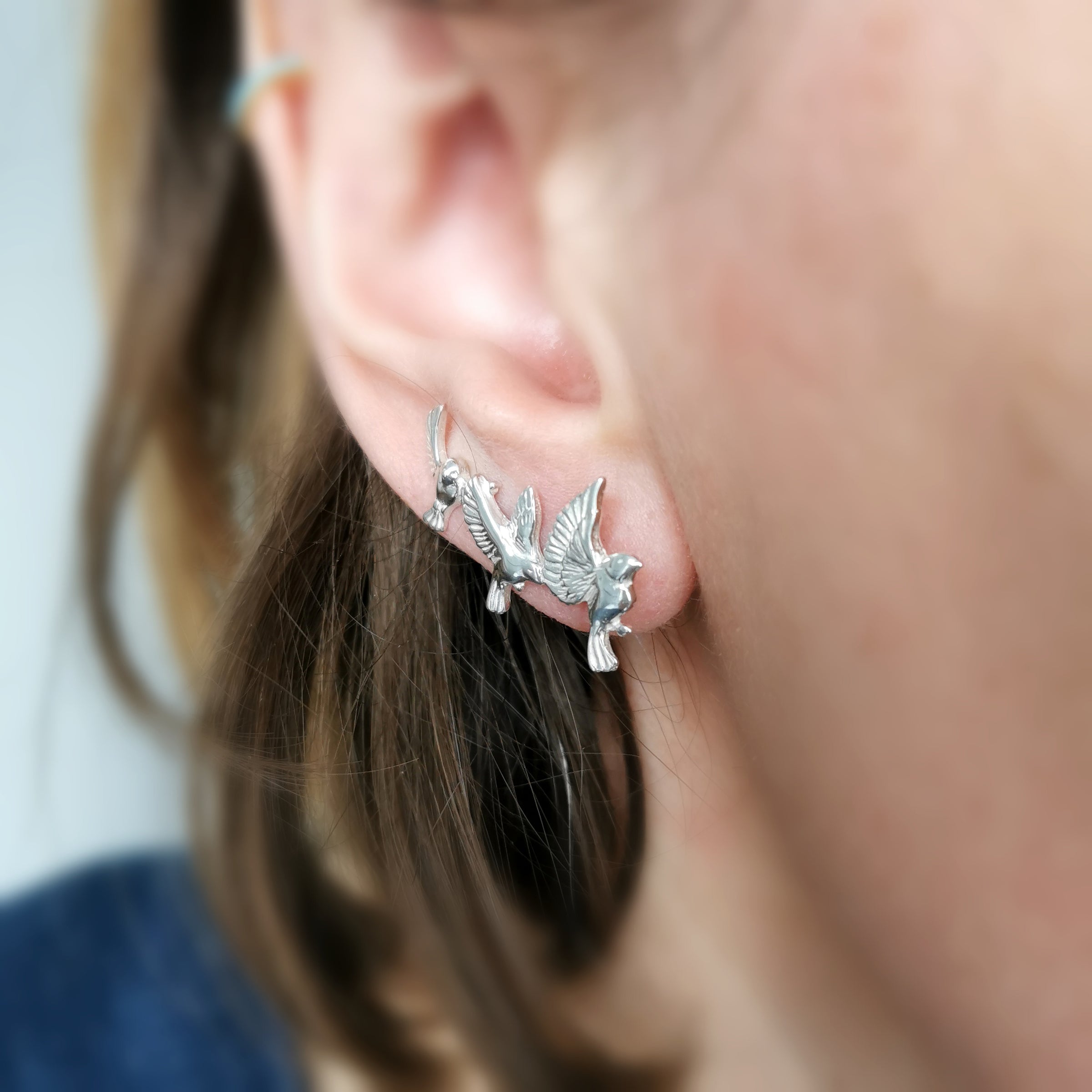 Garden Birds Ear Climbers - Jana Reinhardt Ltd