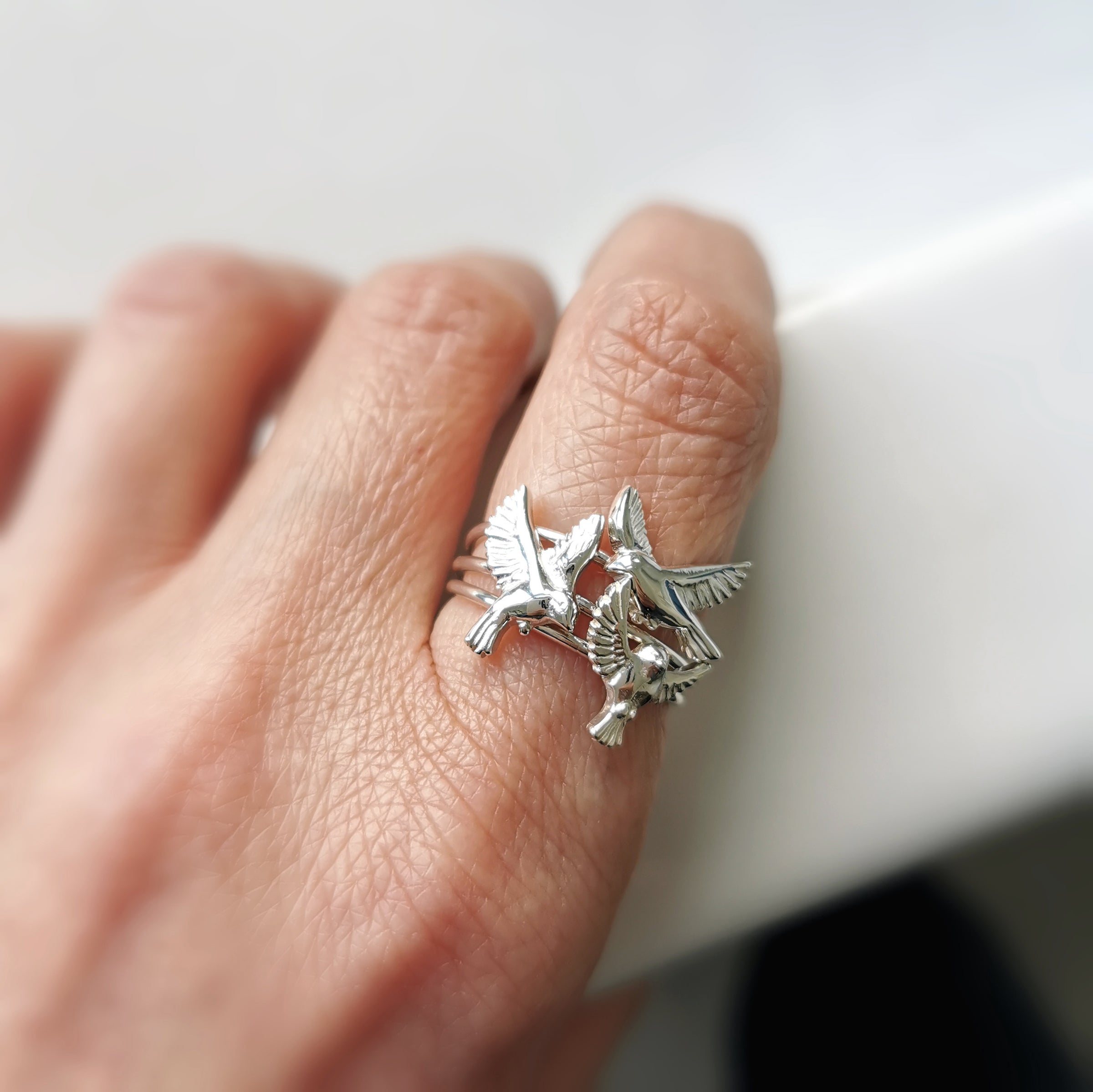 Garden Bird Landing Stacking Ring - Jana Reinhardt Ltd