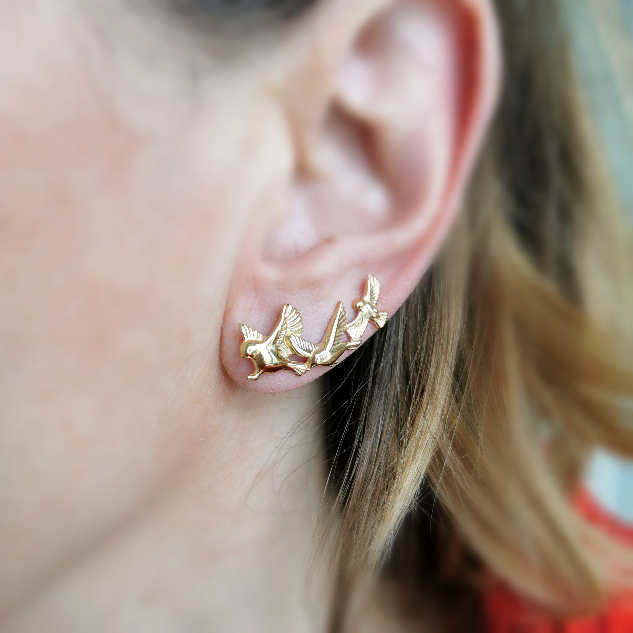 Garden Birds Ear Climbers - Jana Reinhardt Ltd