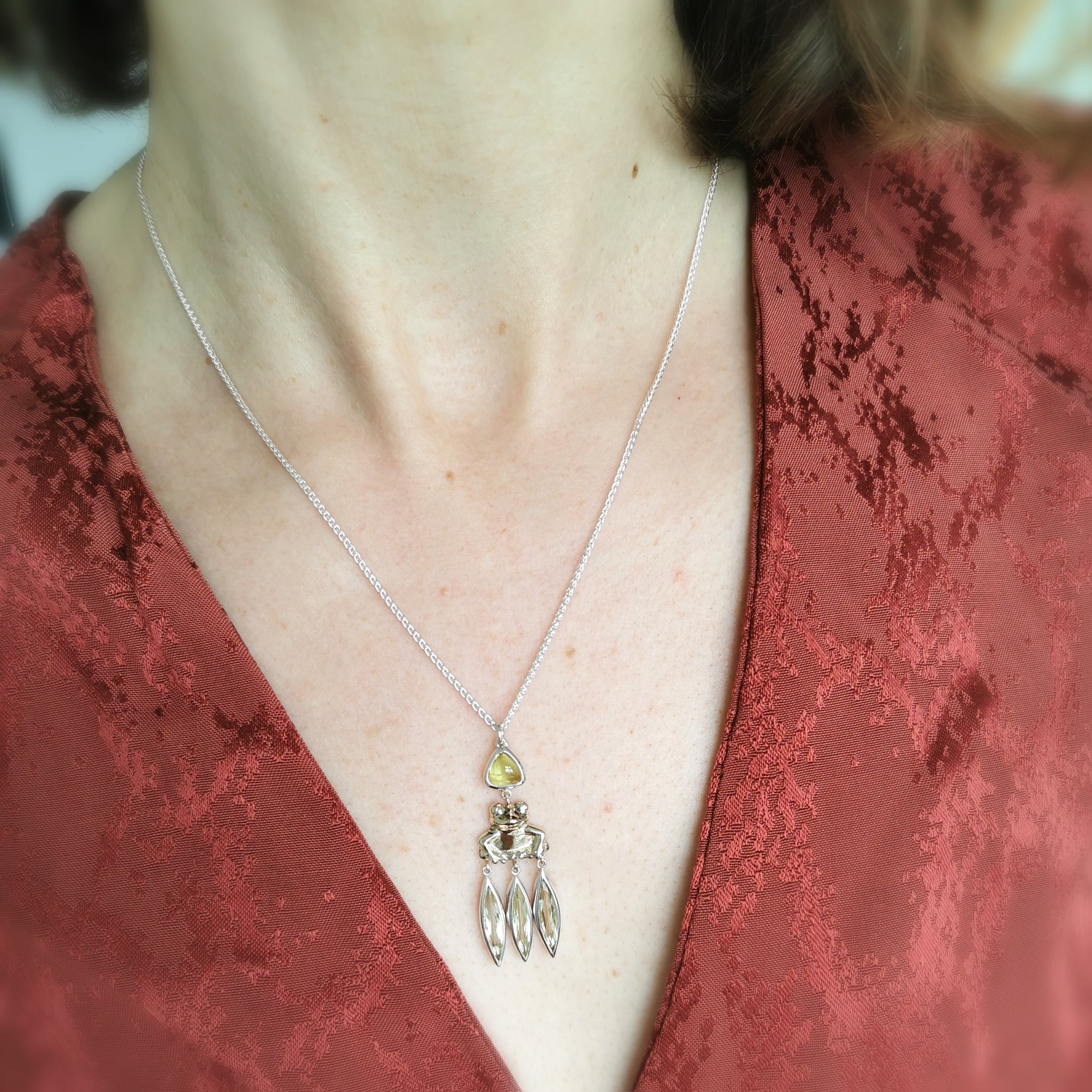 Green Gold, Peridot, Frog Necklace - Jana Reinhardt Ltd