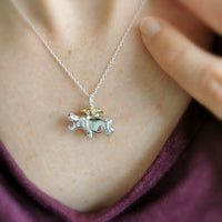 Hippo Necklace with golden Oxpecker - Jana Reinhardt Ltd