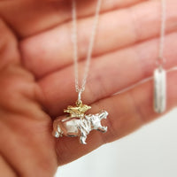 Hippo Necklace with golden Oxpecker - Jana Reinhardt Ltd