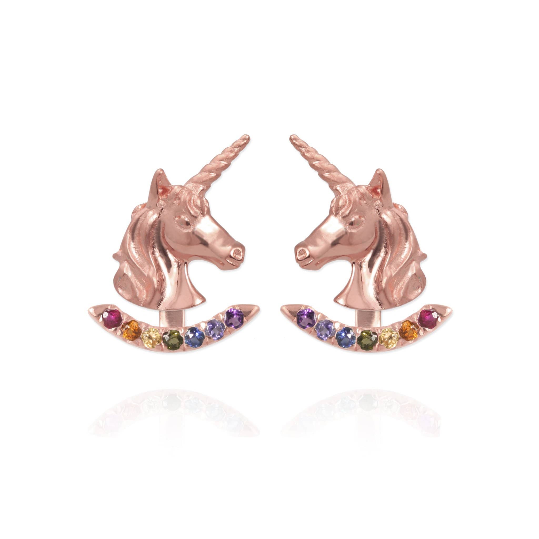 Unicorn Earrings with Rainbow Ear Jackets - Jana Reinhardt Ltd