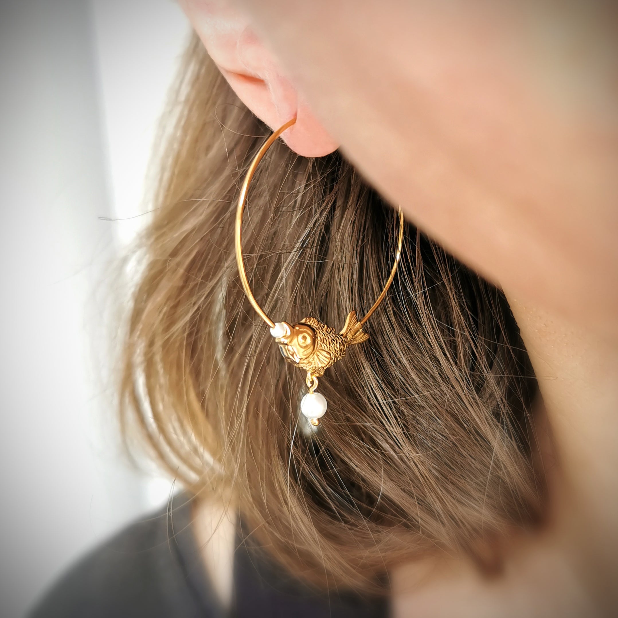 Fish Hoop Earrings - Jana Reinhardt Ltd