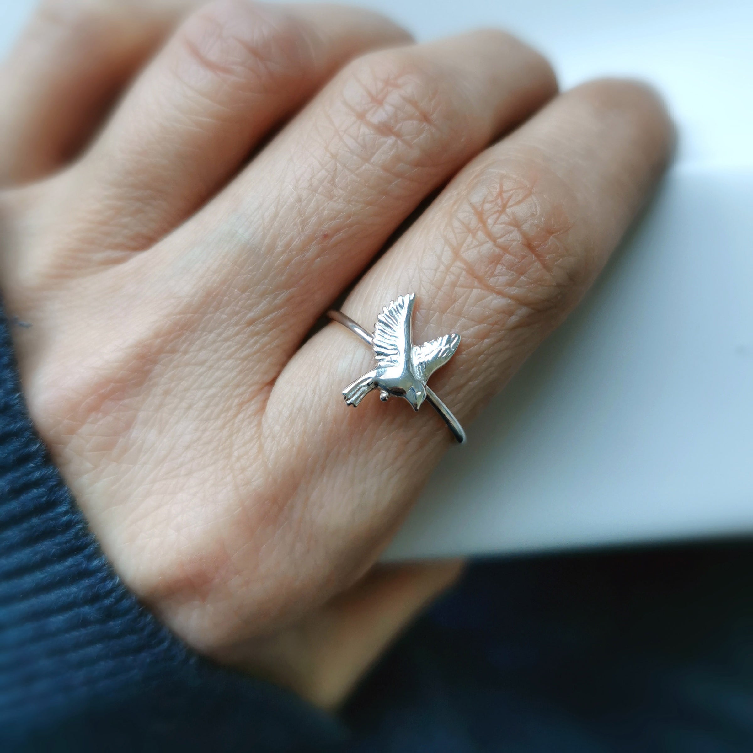 Garden Bird Landing Stacking Ring - Jana Reinhardt Ltd