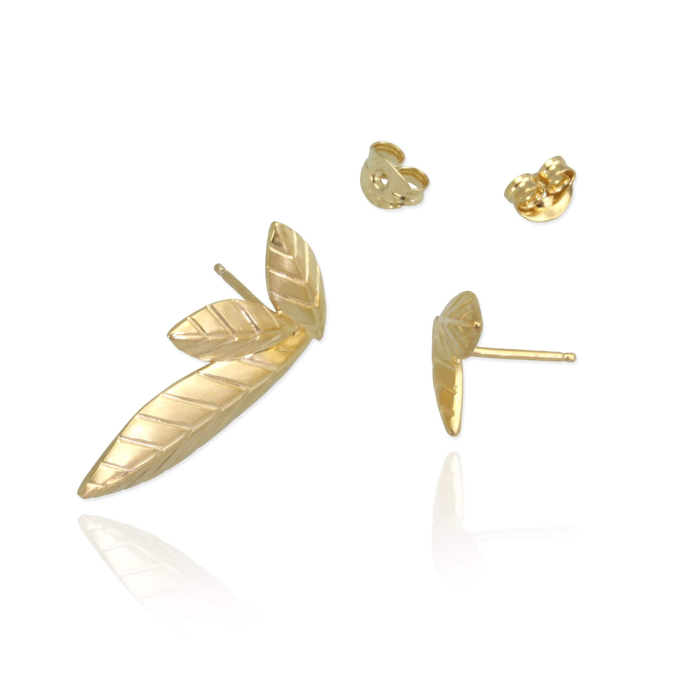 Mismatched Leaf Stud Earrings - Jana Reinhardt Ltd