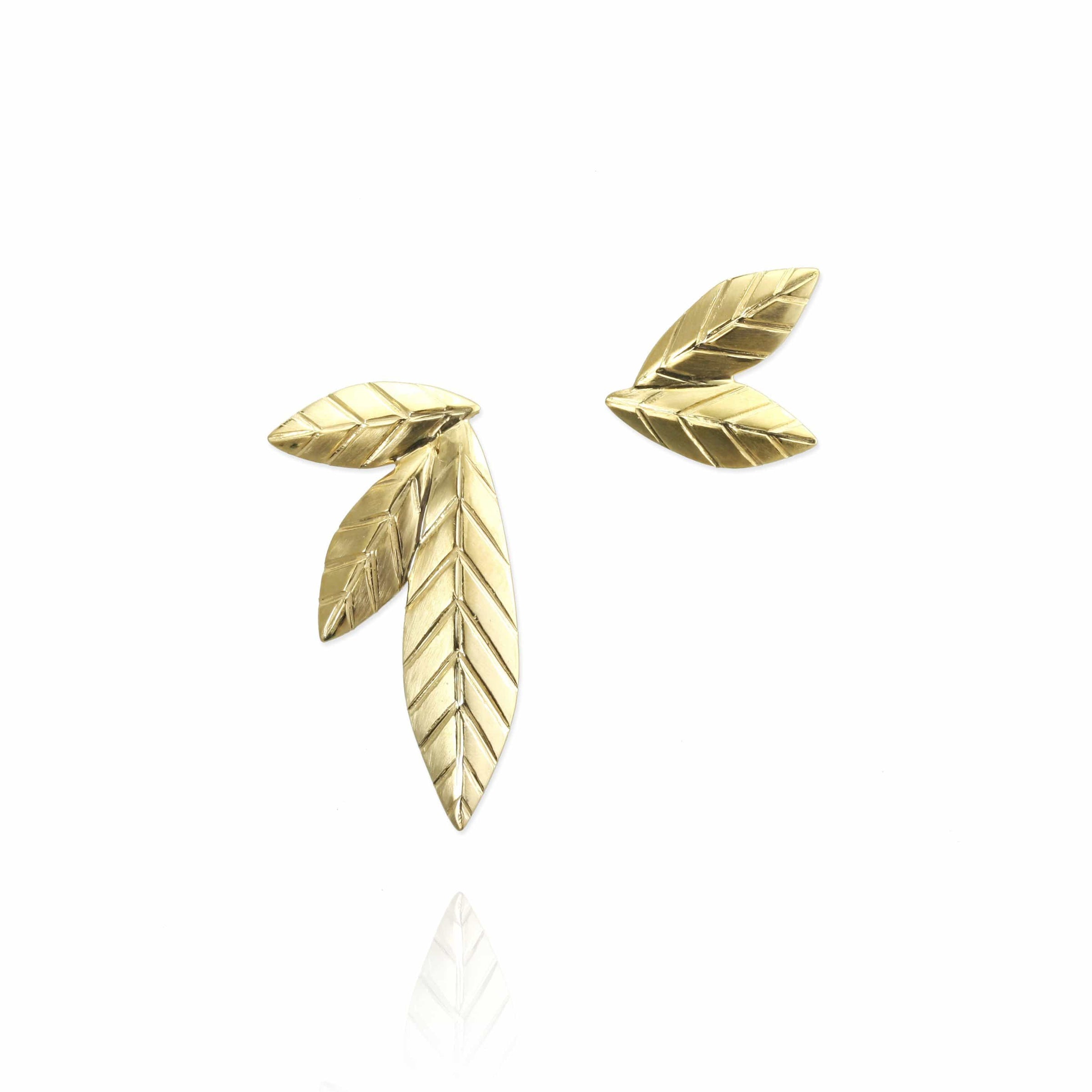 Mismatched Leaf Stud Earrings - Jana Reinhardt Ltd