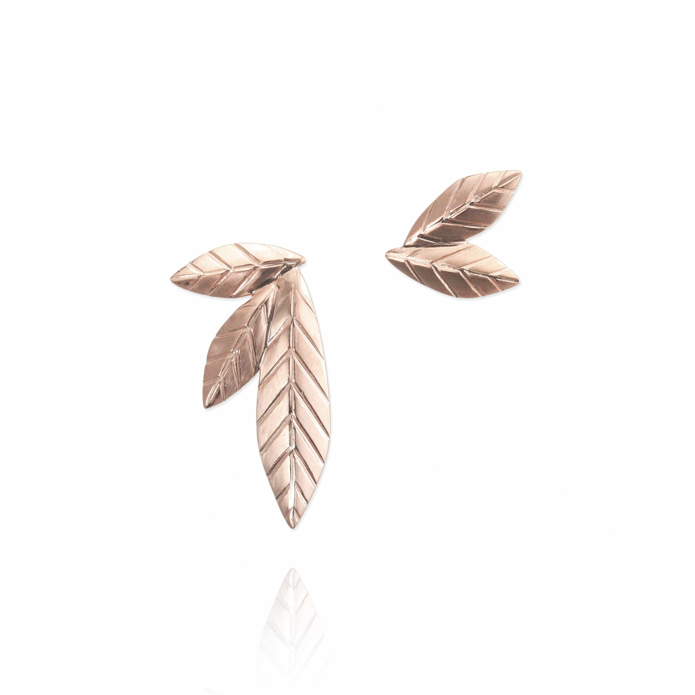 Mismatched Leaf Stud Earrings - Jana Reinhardt Ltd