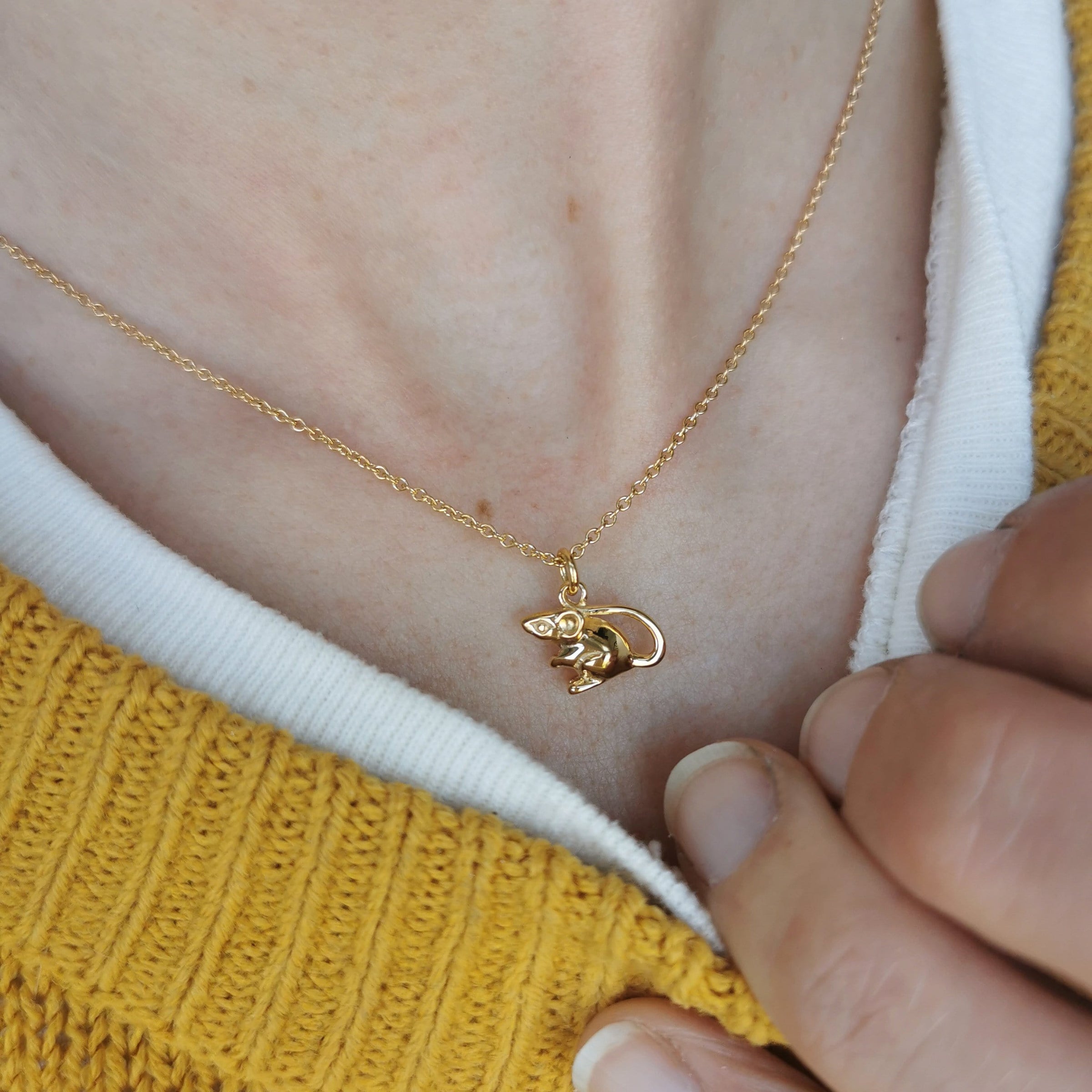 Tiny Mouse Necklace - Jana Reinhardt Ltd