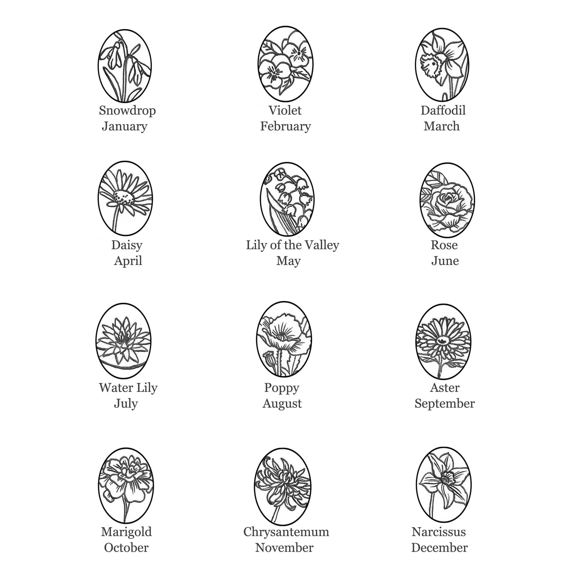 SALE 9ct gold Birth Month Flower Ring - Jana Reinhardt Ltd