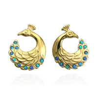 Peacock Earrings with cultured Opals - Jana Reinhardt Ltd