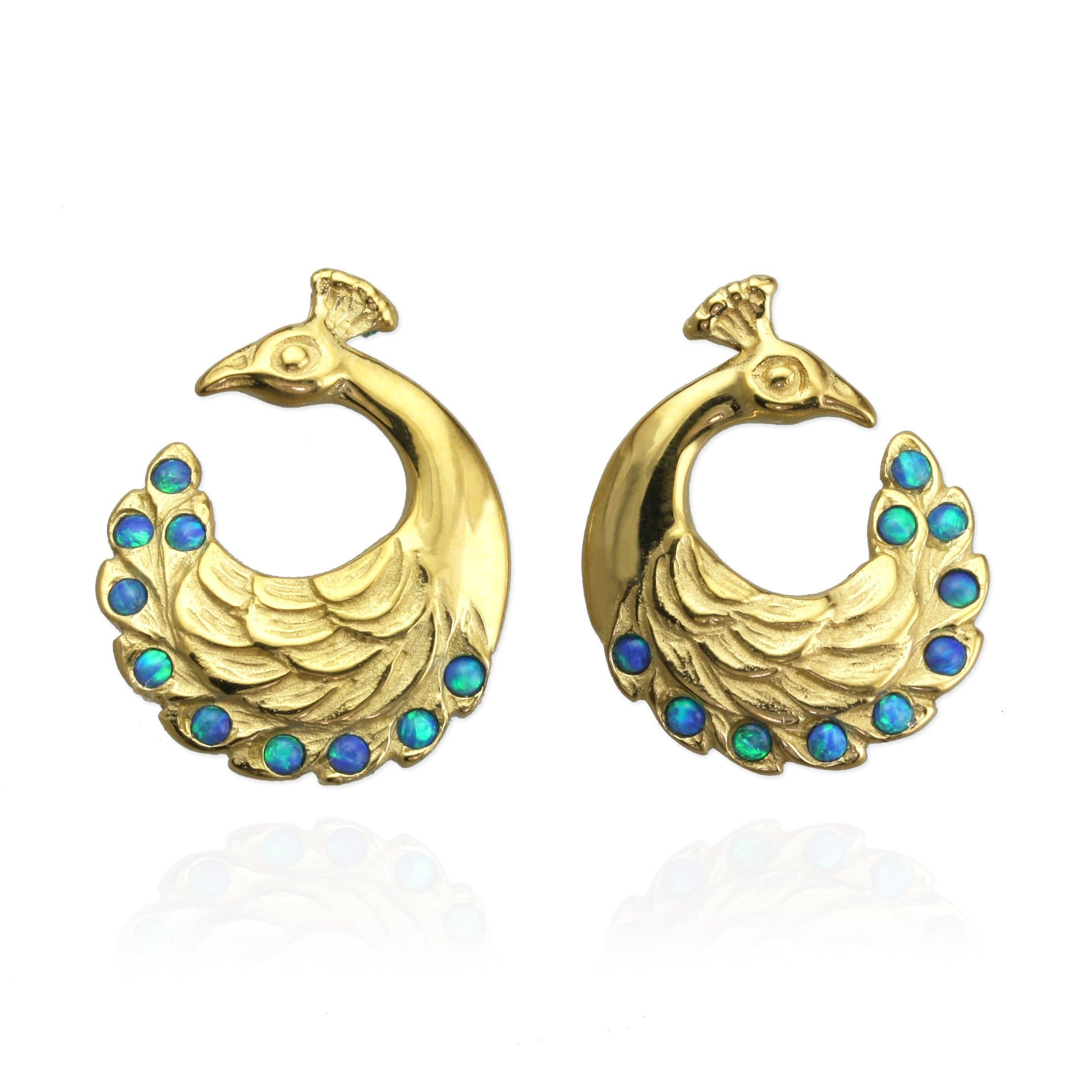 Peacock Earrings with cultured Opals - Jana Reinhardt Ltd