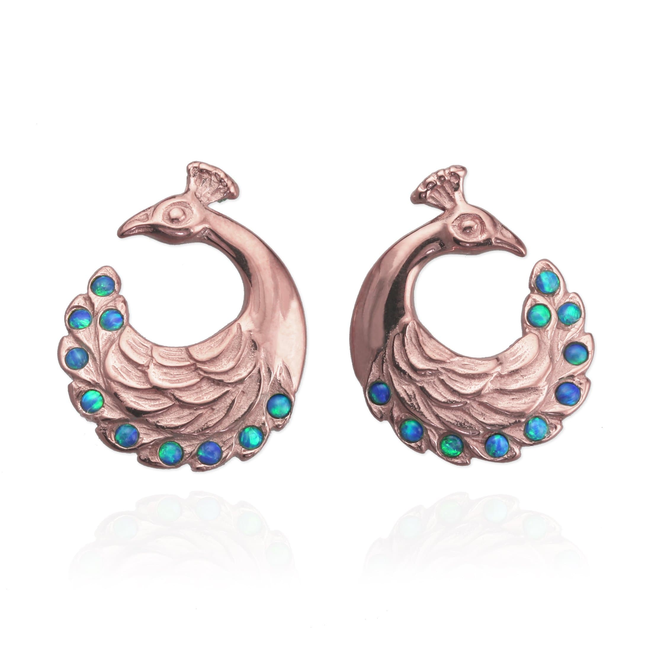 Peacock Earrings with cultured Opals - Jana Reinhardt Ltd