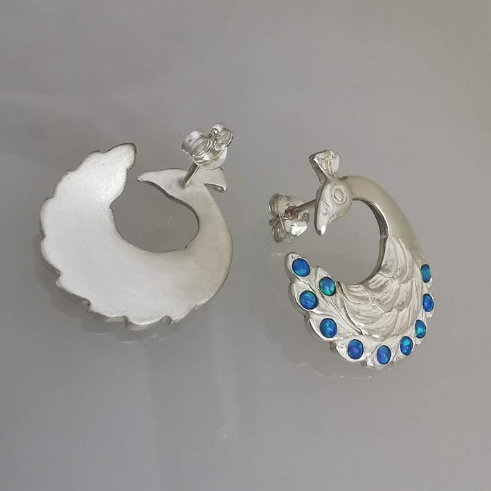 Peacock Earrings with cultured Opals - Jana Reinhardt Ltd
