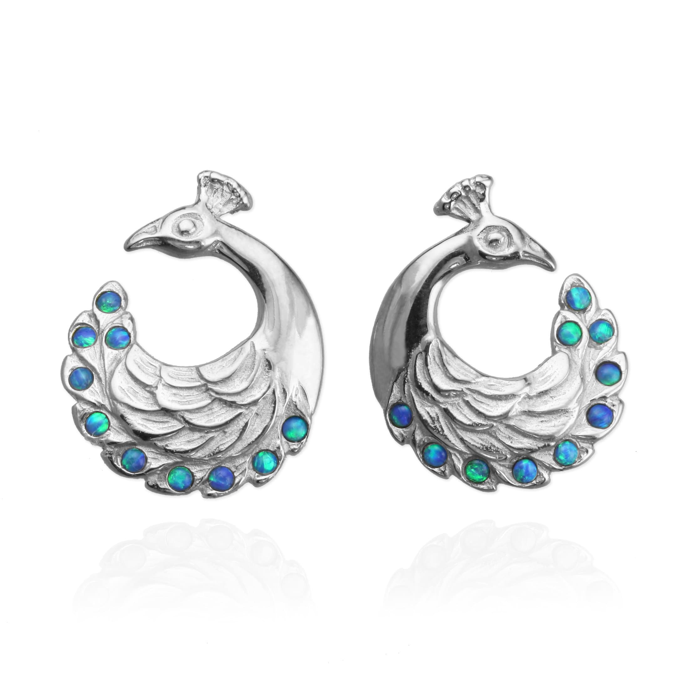Peacock Earrings with cultured Opals - Jana Reinhardt Ltd