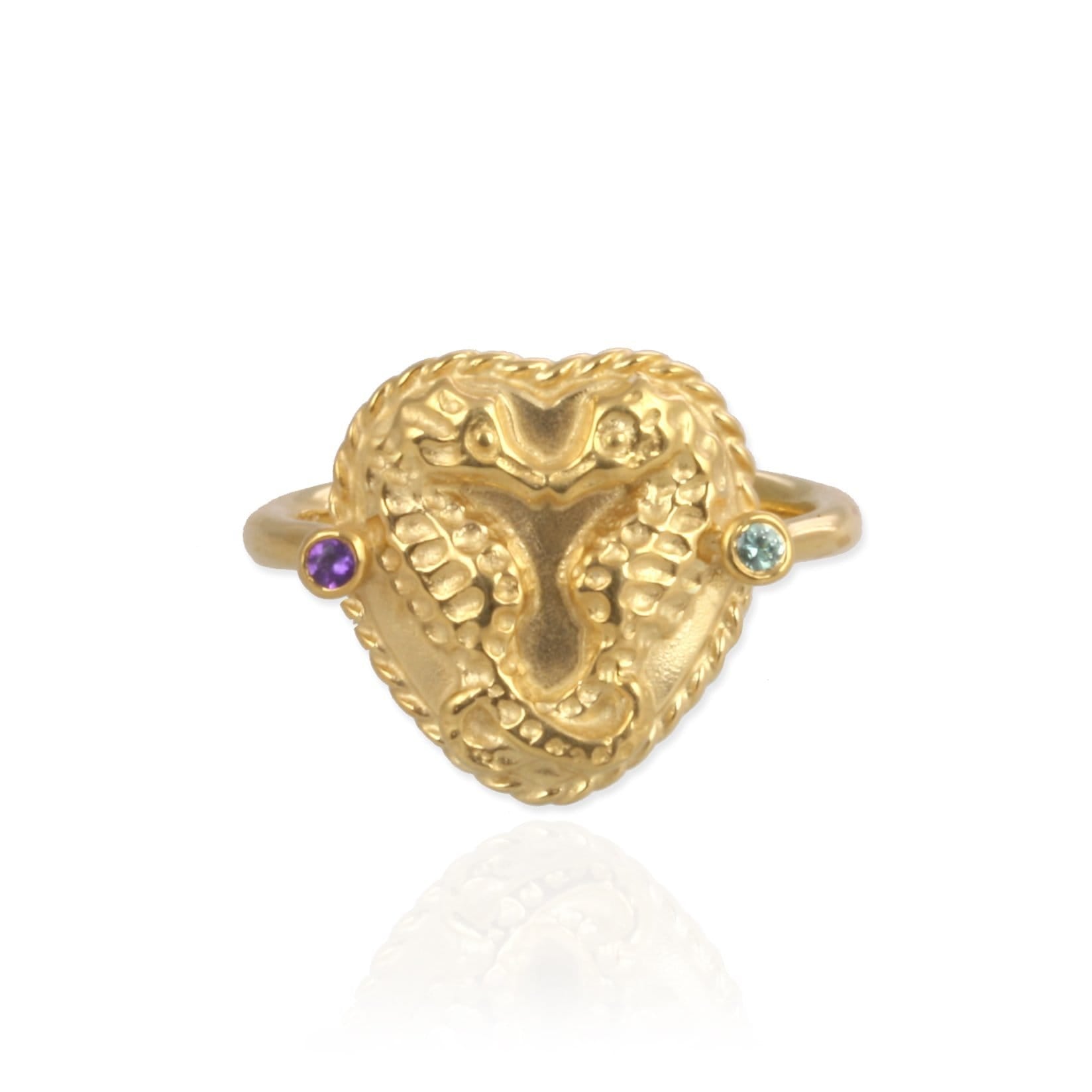 Seahorse Ring with Birthstones - Jana Reinhardt Ltd