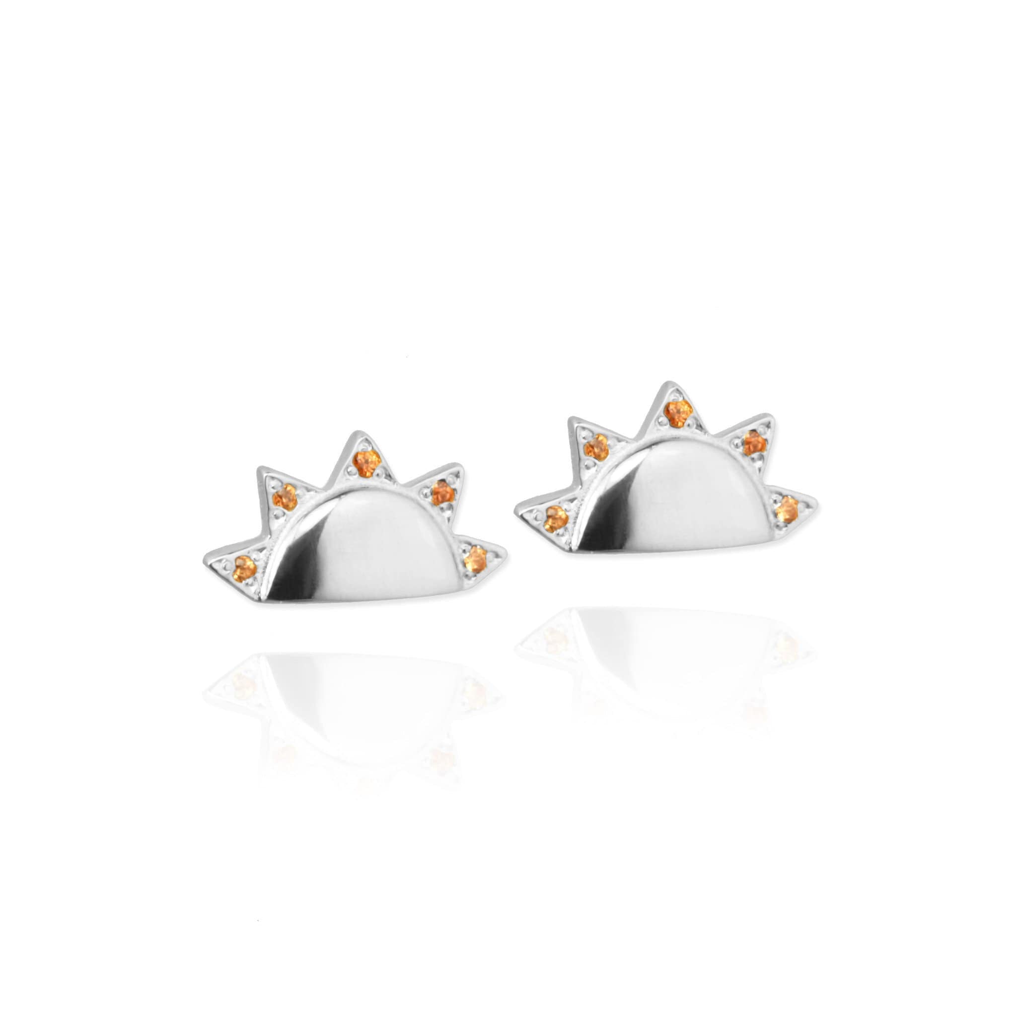 Sun Stud Earrings with Orange Sapphires - Jana Reinhardt Ltd