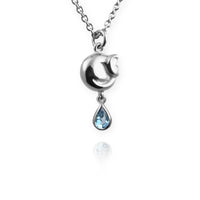 Tiny Cat Necklace with blue topaz drop - Jana Reinhardt Ltd - 3