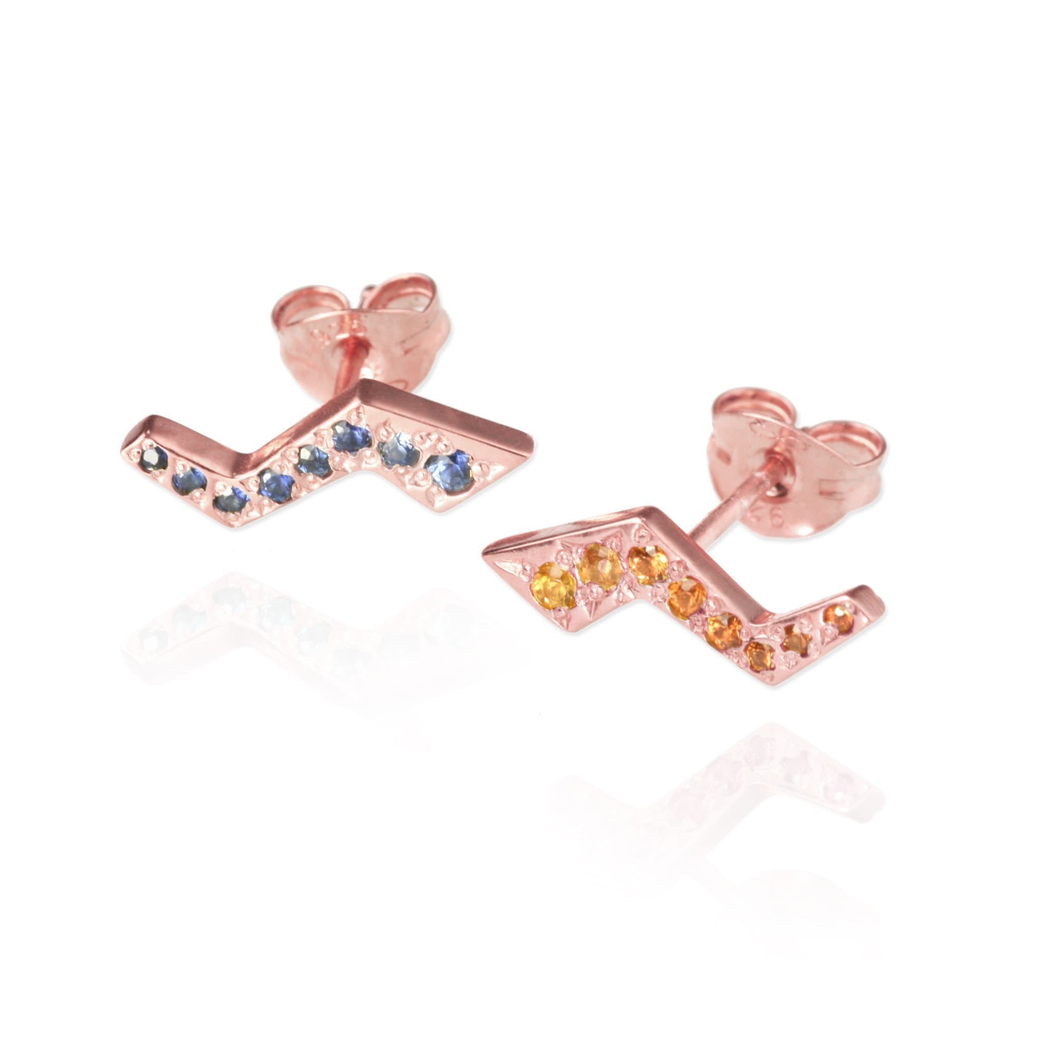 Flash Stud Earrings with Sapphires - Jana Reinhardt Ltd