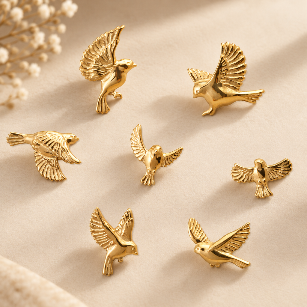 Garden Birds Mismatched Studs styled photo