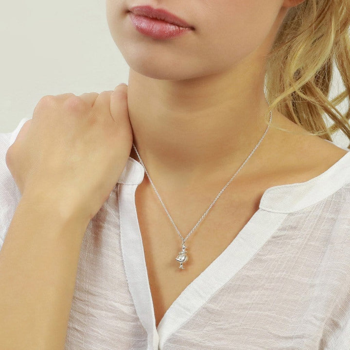 Goose Pendant Necklace with Diamond Choker