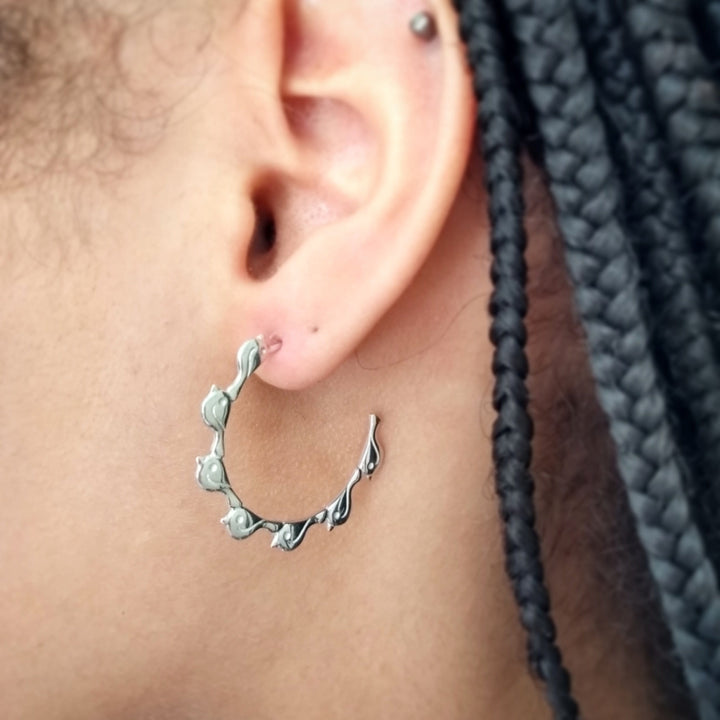 SALE Bird Creole Hoop Earrings