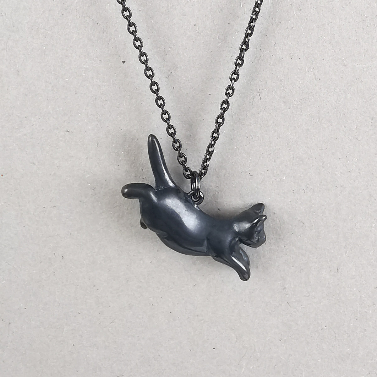 Limited Edition Leaping Black Cat Necklace