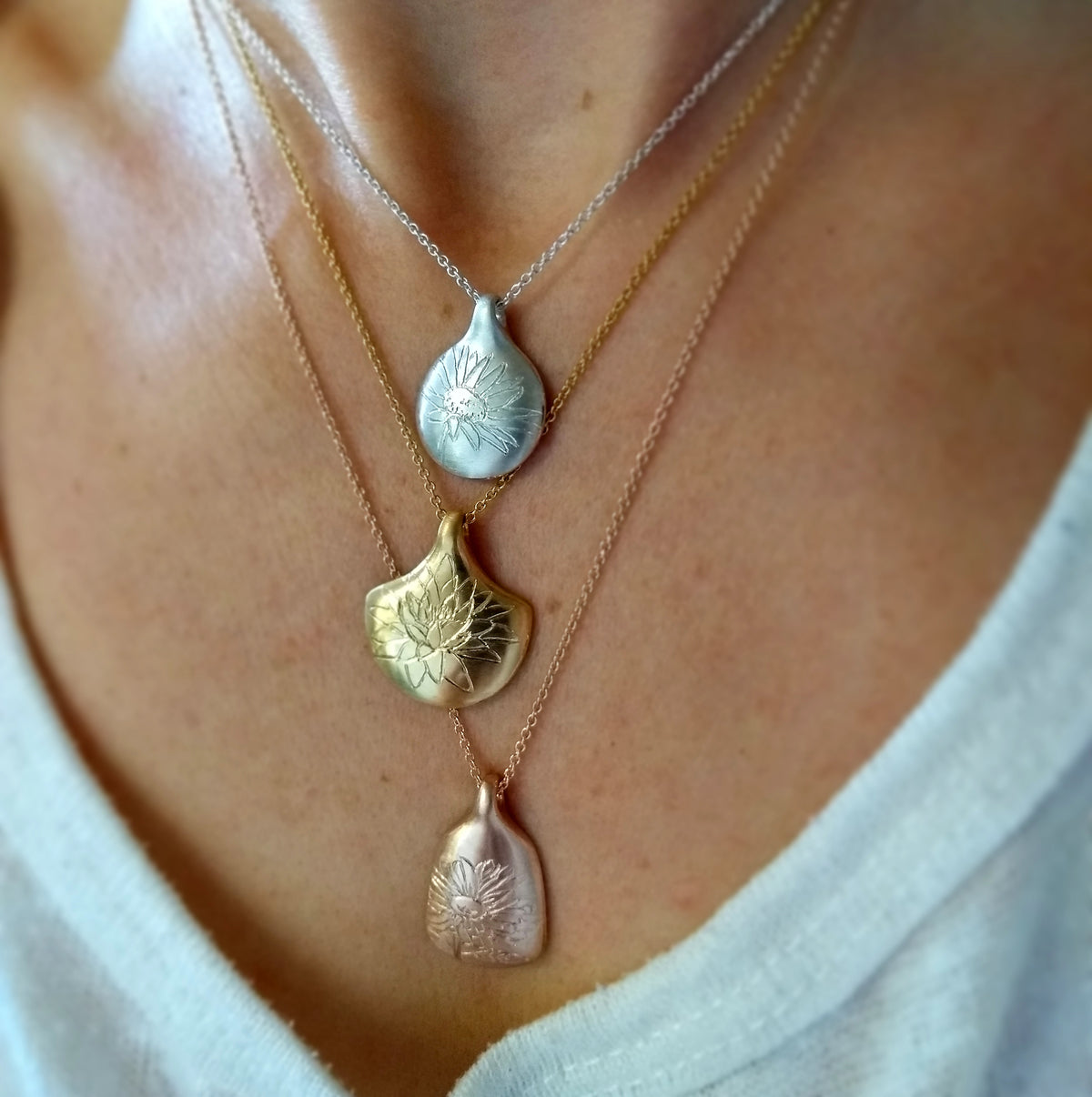 SALE Birth Month Flower Pendant (Scallop shaped)