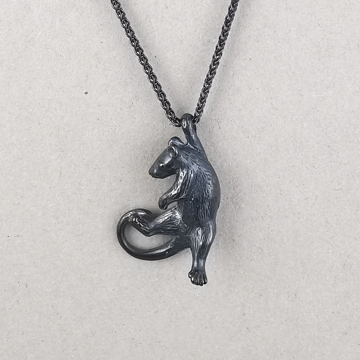 SALE Black Rat Necklace