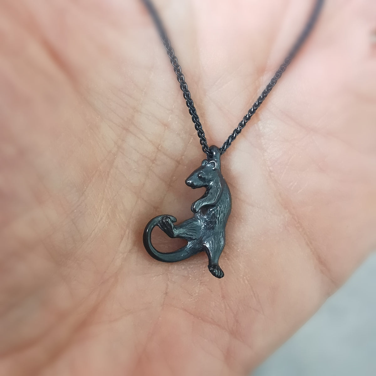SALE Black Rat Necklace