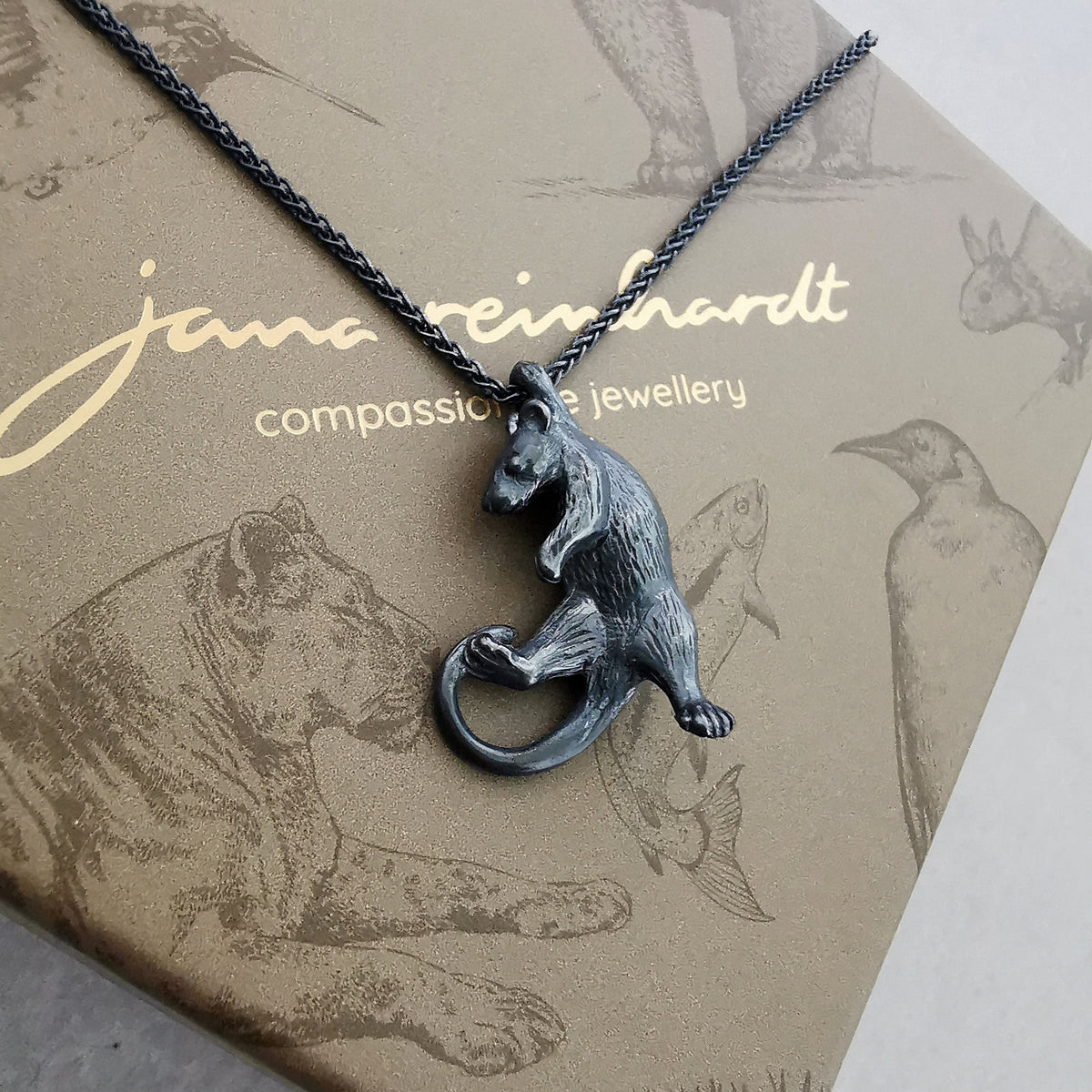 SALE Black Rat Necklace