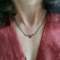 SALE Black Snake Necklace