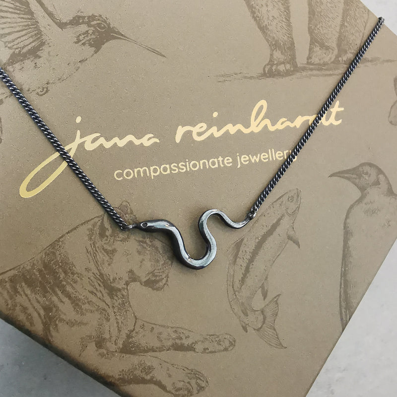 SALE Black Snake Necklace