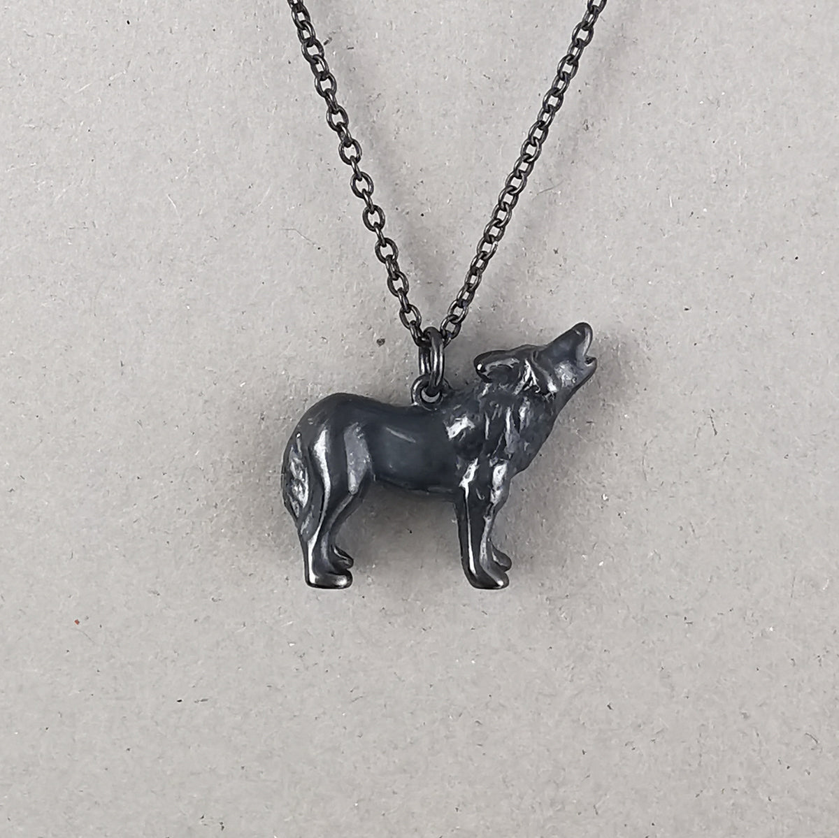 SALE Black Wolf Necklace