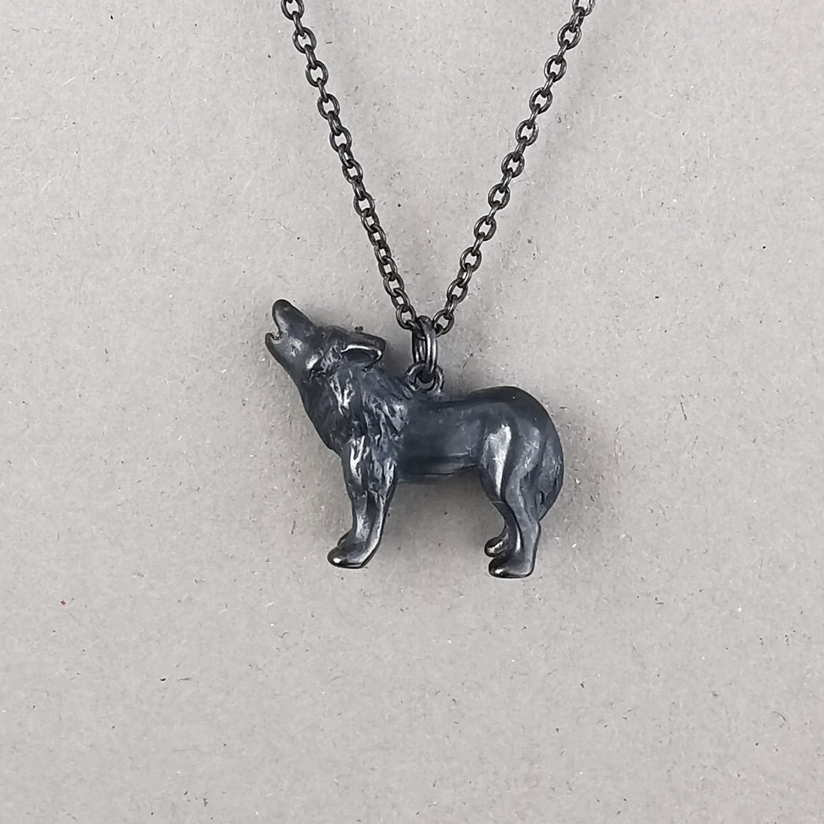 SALE Black Wolf Necklace